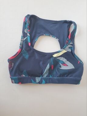 JoyLab Navy and Teal Tropical Sports Bra